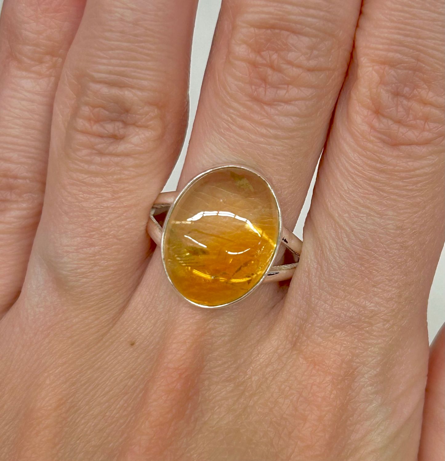 Citrine Ring A - Size 10 Sterling Silver