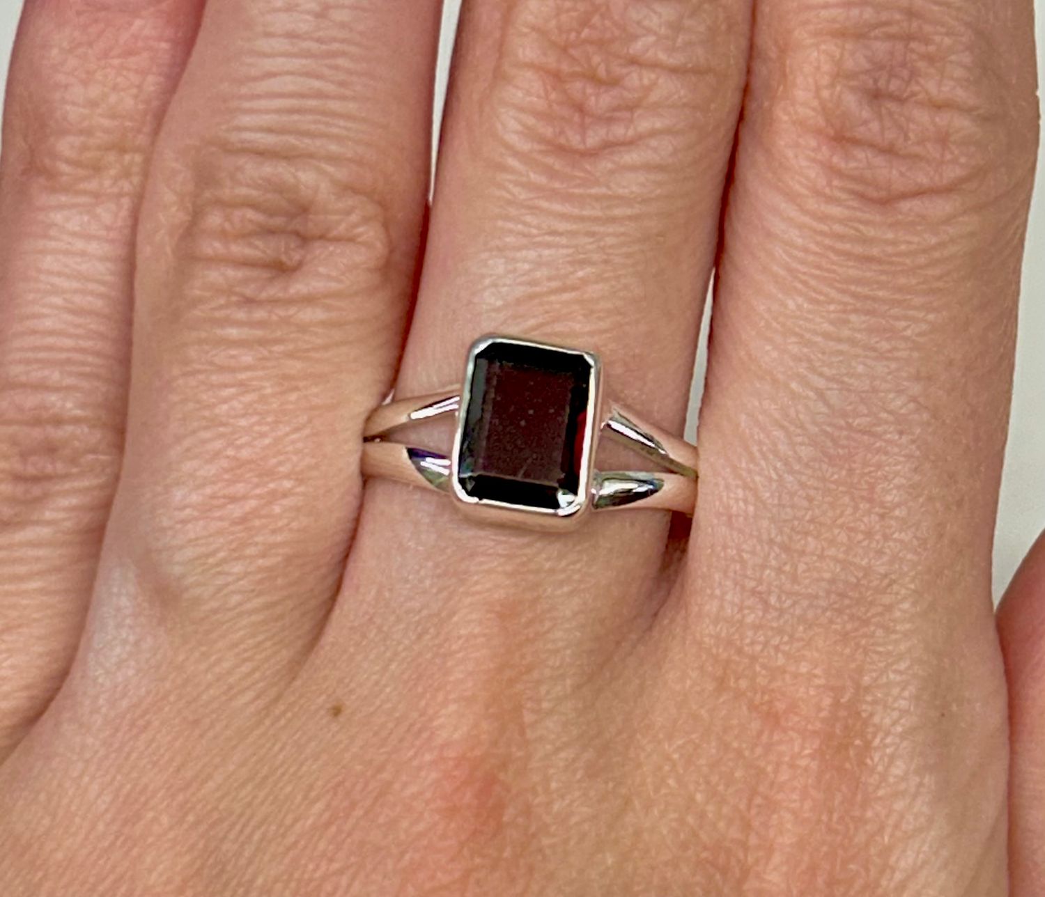 Garnet Ring A - Size 10 Sterling Silver