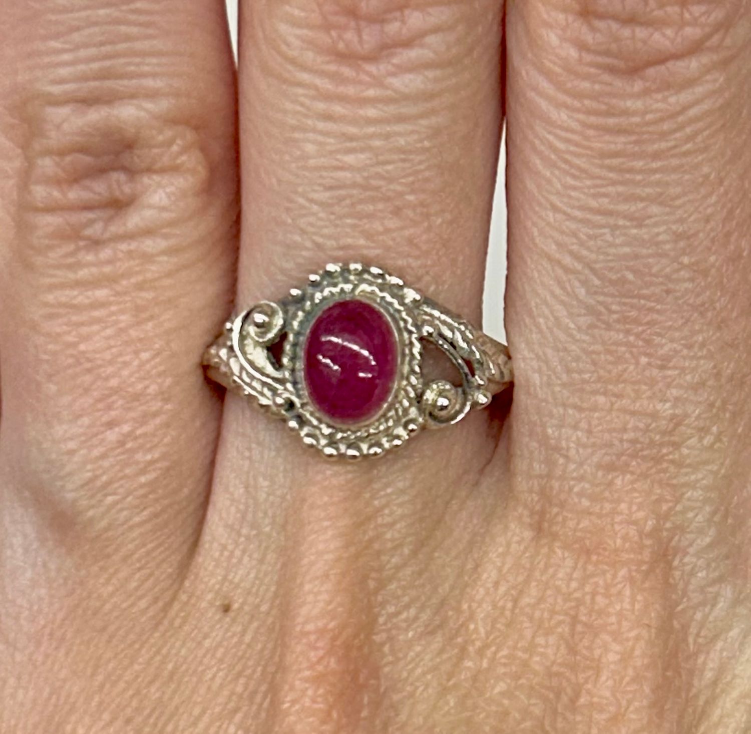 Ruby Ring A - Size 8 Sterling Silver