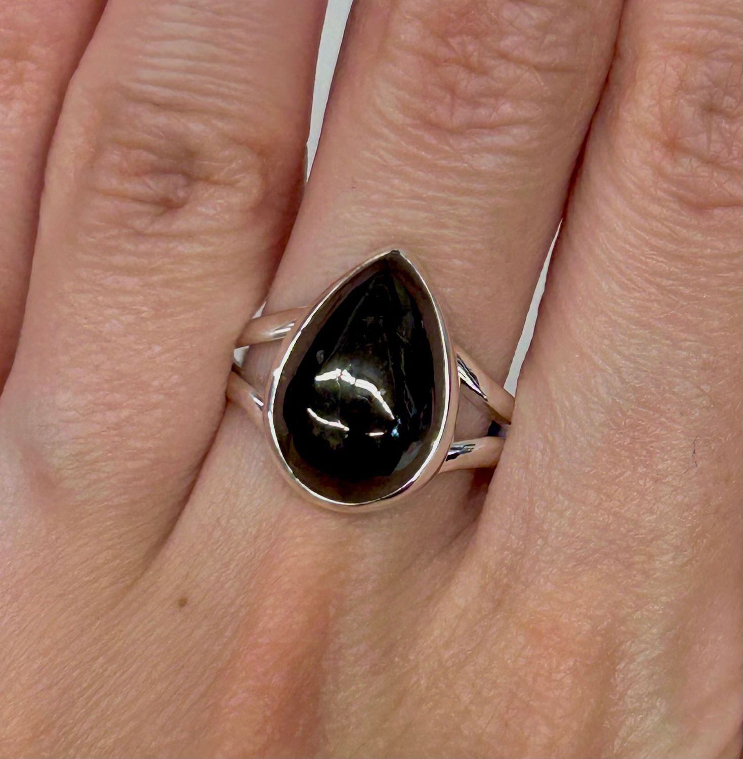 Shungite Ring A - Size 9 Sterling Silver