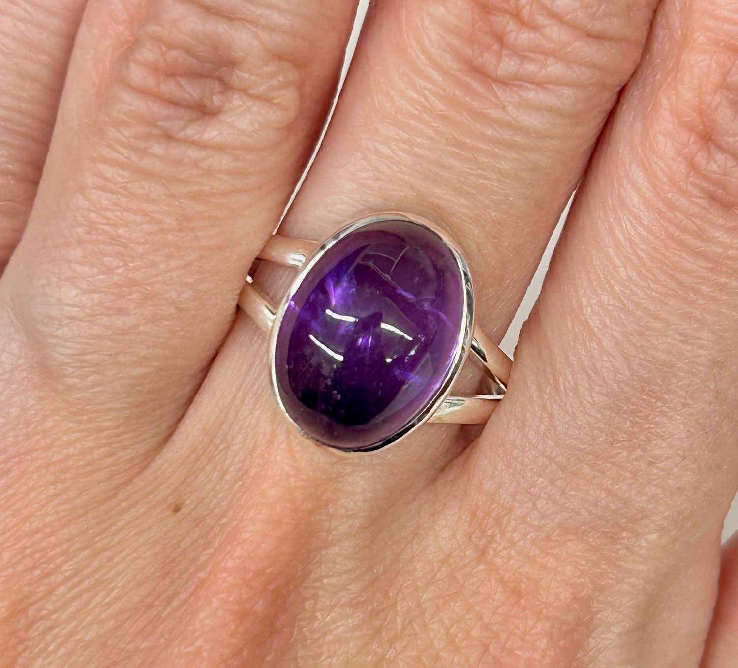 Amethyst Ring C - Size 10 Sterling Silver