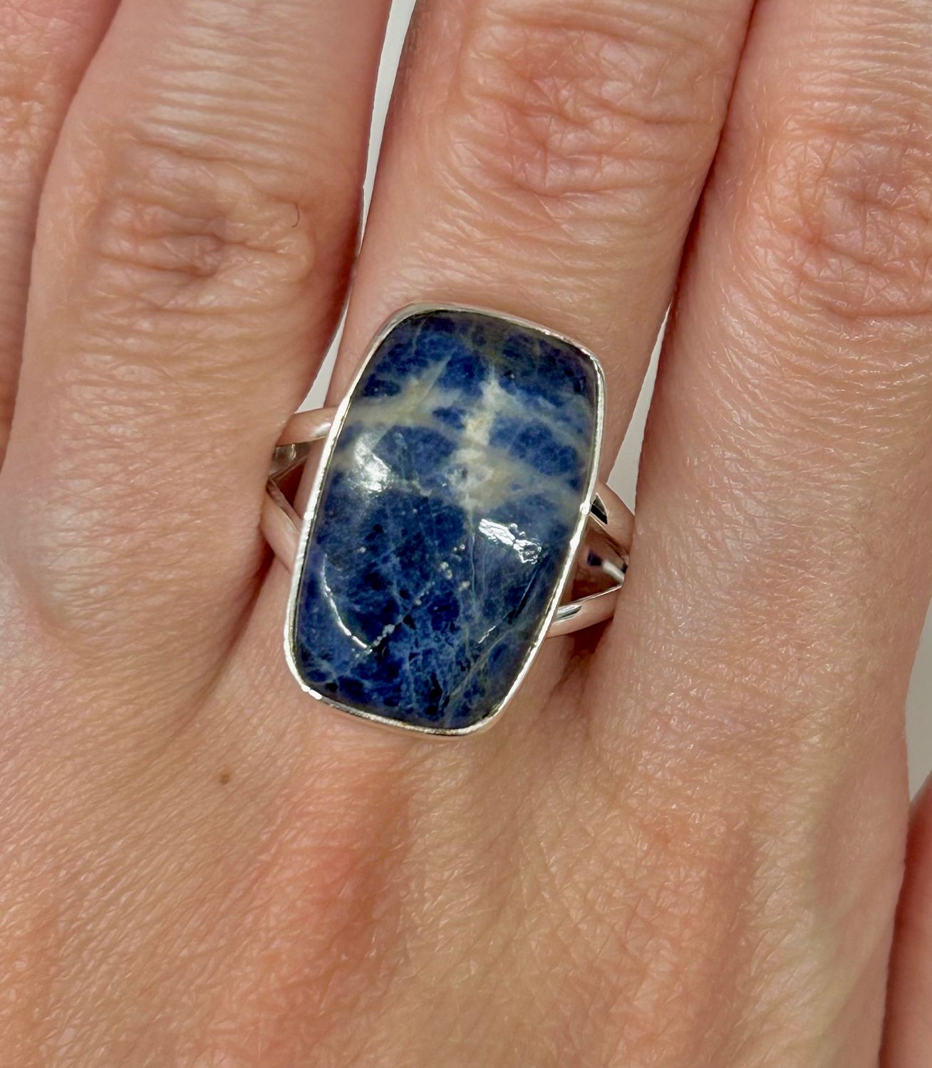 Sodalite Size 10 Ring A - Sterling Silver