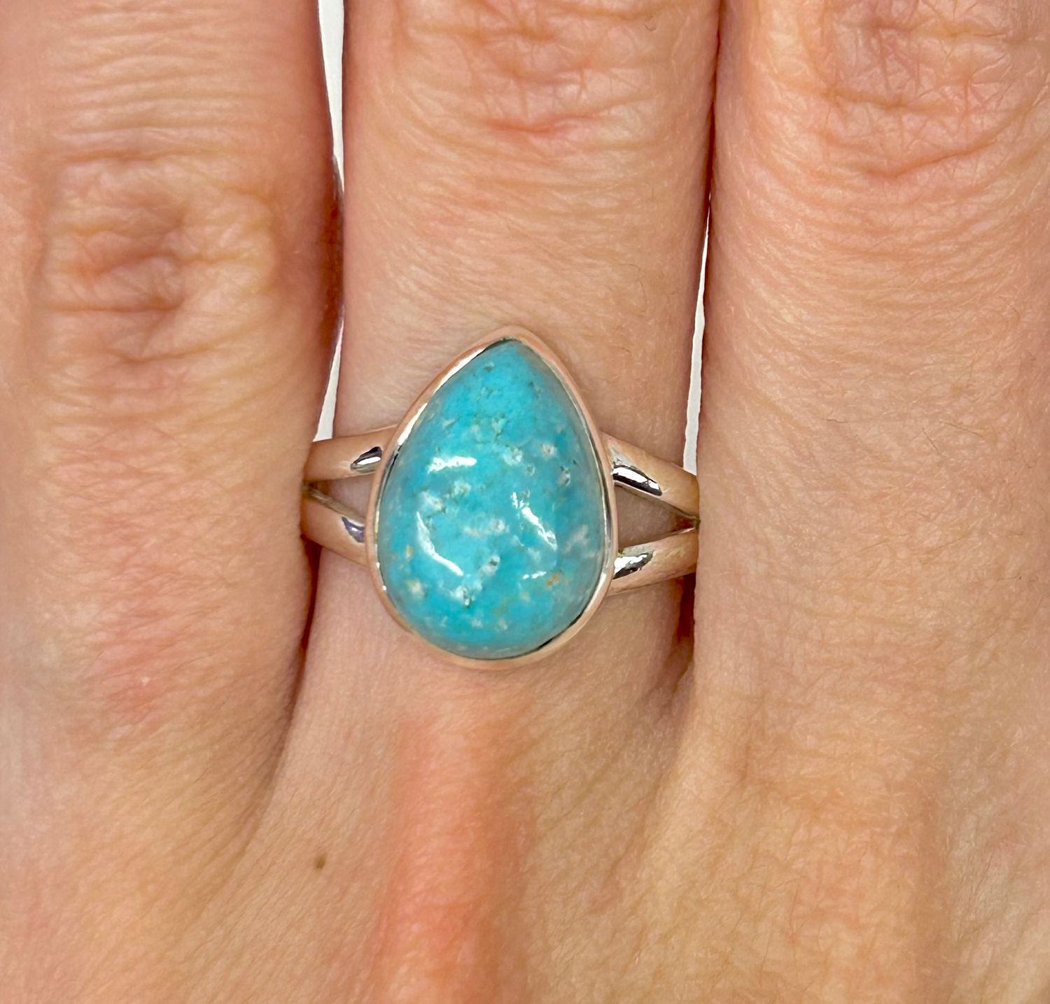 Turquoise Ring - Size 9 Sterling Silver