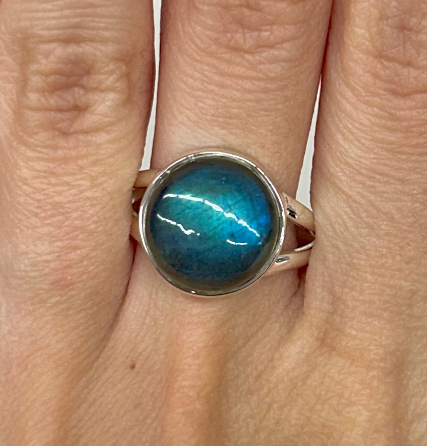 Labradorite Ring - Size 9  Sterling Silver