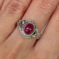 Ruby Ring - Size 5 Sterling Silver