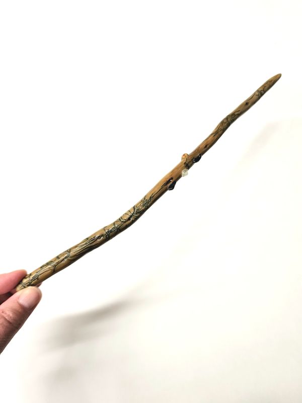 Locally Hand Crafted Wand - Prehnite Obsidian