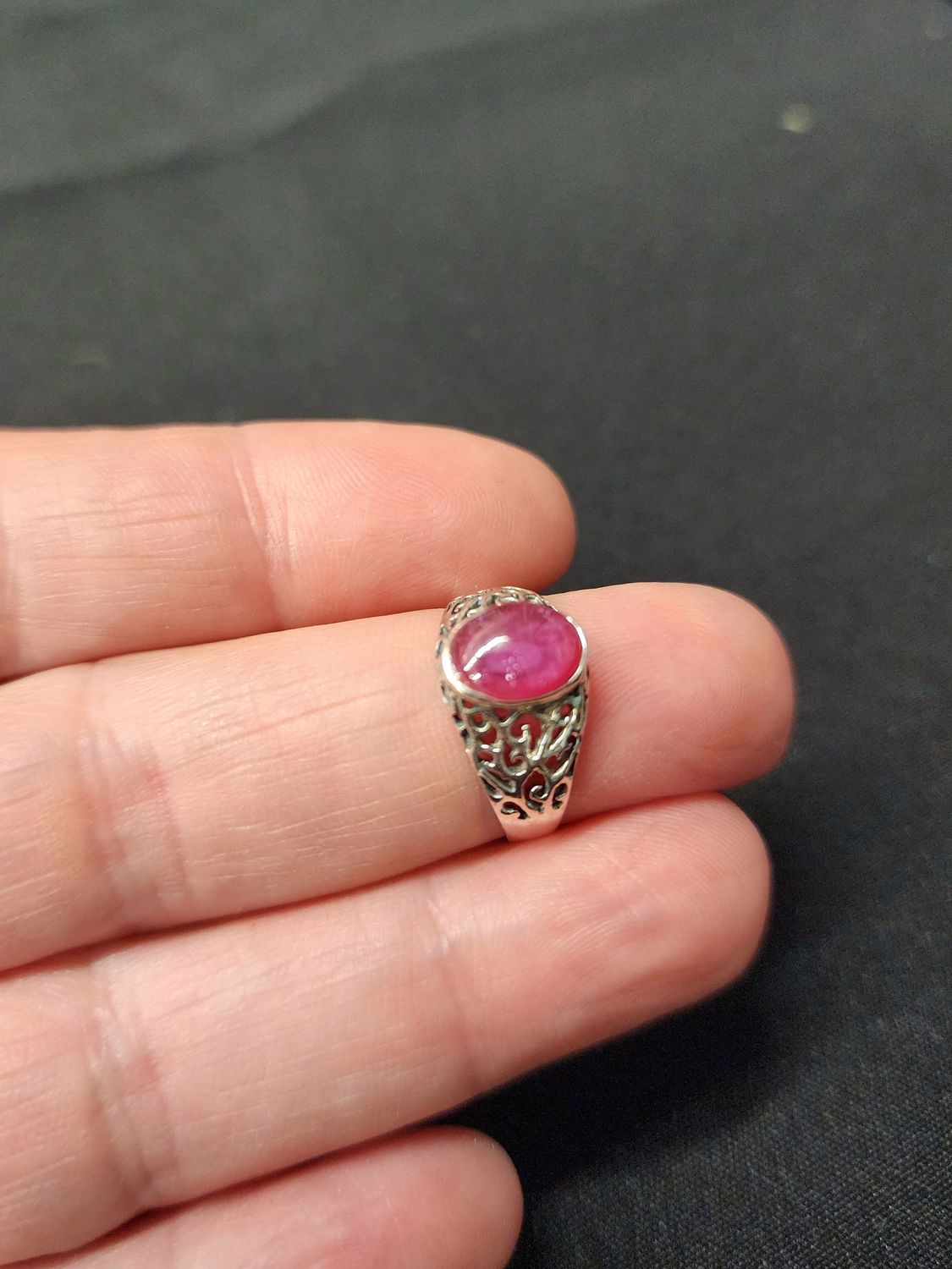 Ruby Ring A - Size 5 Sterling Silver