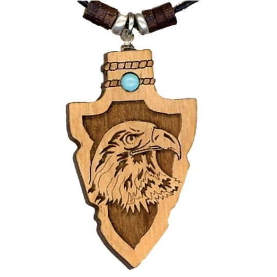 Zamulet Eagle Head Arrowhead  Necklace