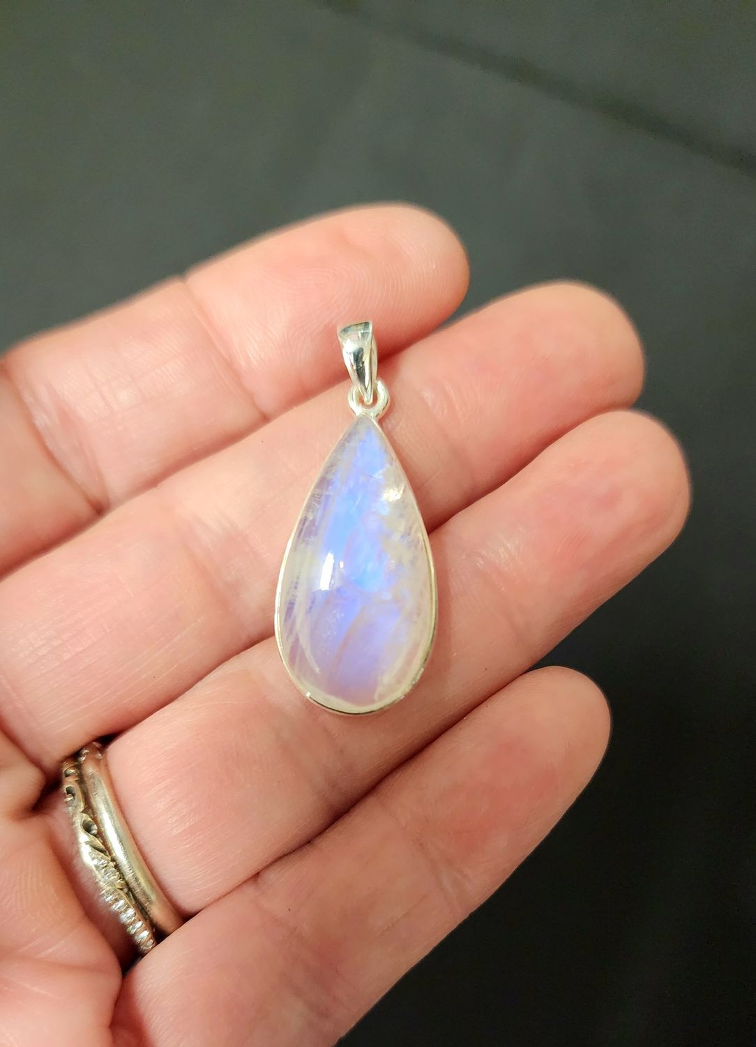 Rainbow Moonstone Pendant A Sterling Silver