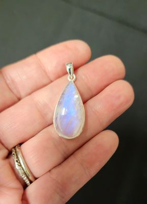 Rainbow Moonstone Pendant A Sterling Silver