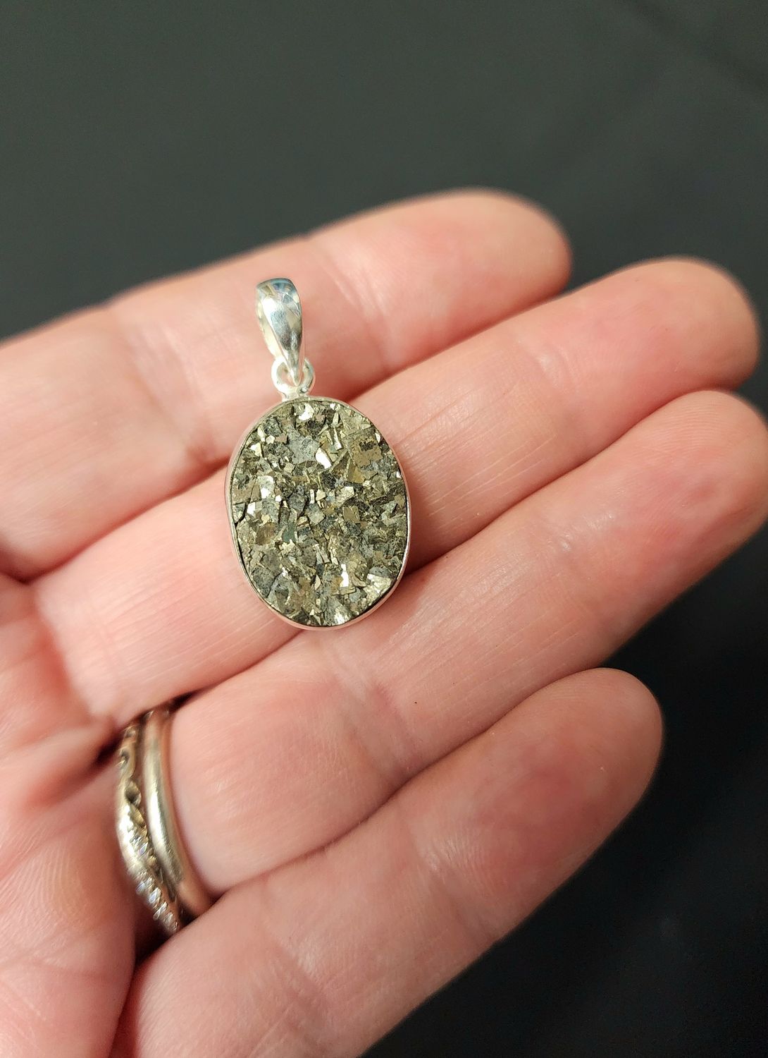 Pyrite Pendant Sterling Silver