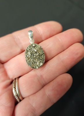 Pyrite Pendant Sterling Silver