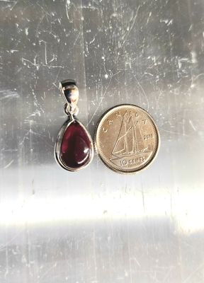 Garnet Pendant B -Sterling Silver