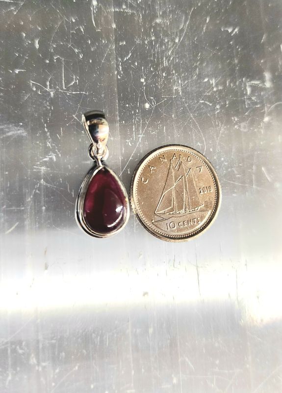 Garnet Pendant B -Sterling Silver