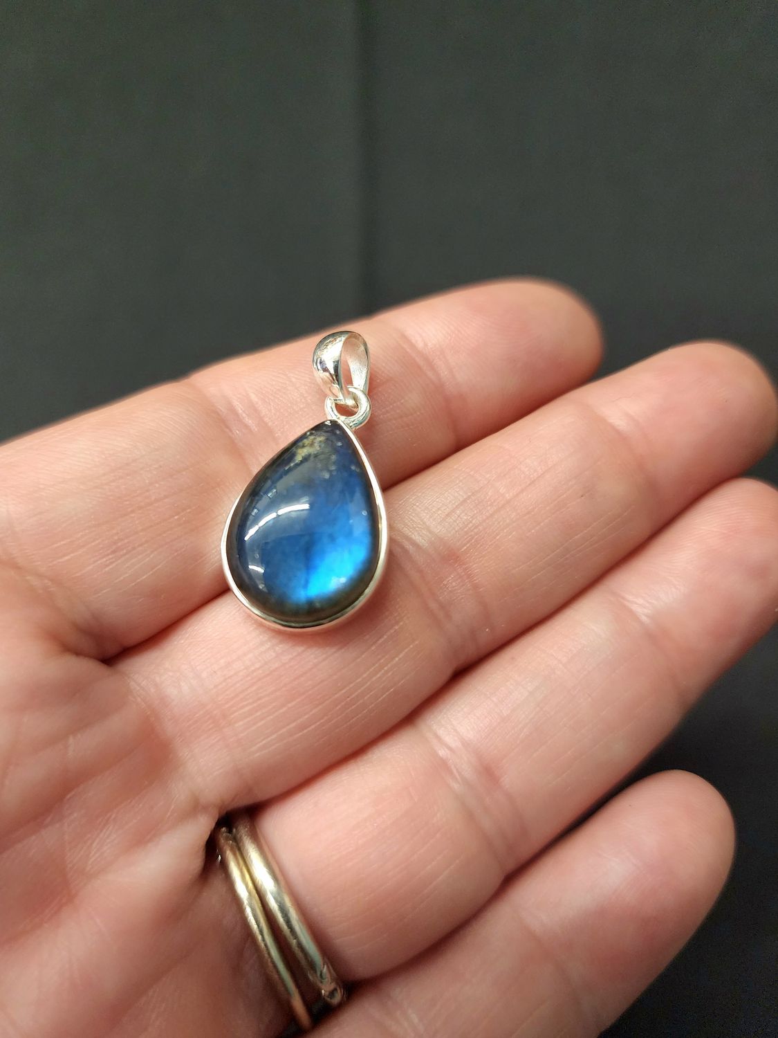 Labradorite C Pendant Sterling Silver