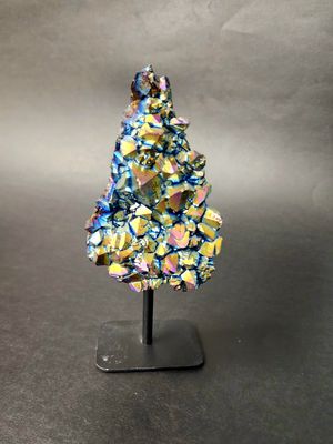 Titanum Rainbow Aura Quartz Cluster on Stand B