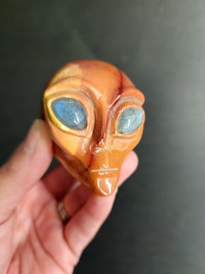 Mookaite Alien Skull 3&quot; with Labradorite Eyes A