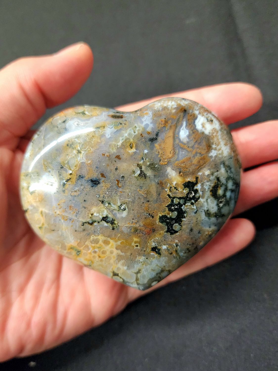 Ocean Jasper Large Heart 3&quot;