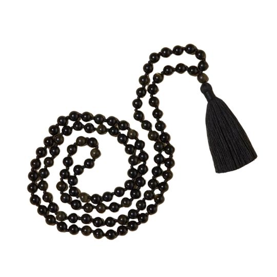 Goldsheen Obsidian Mala