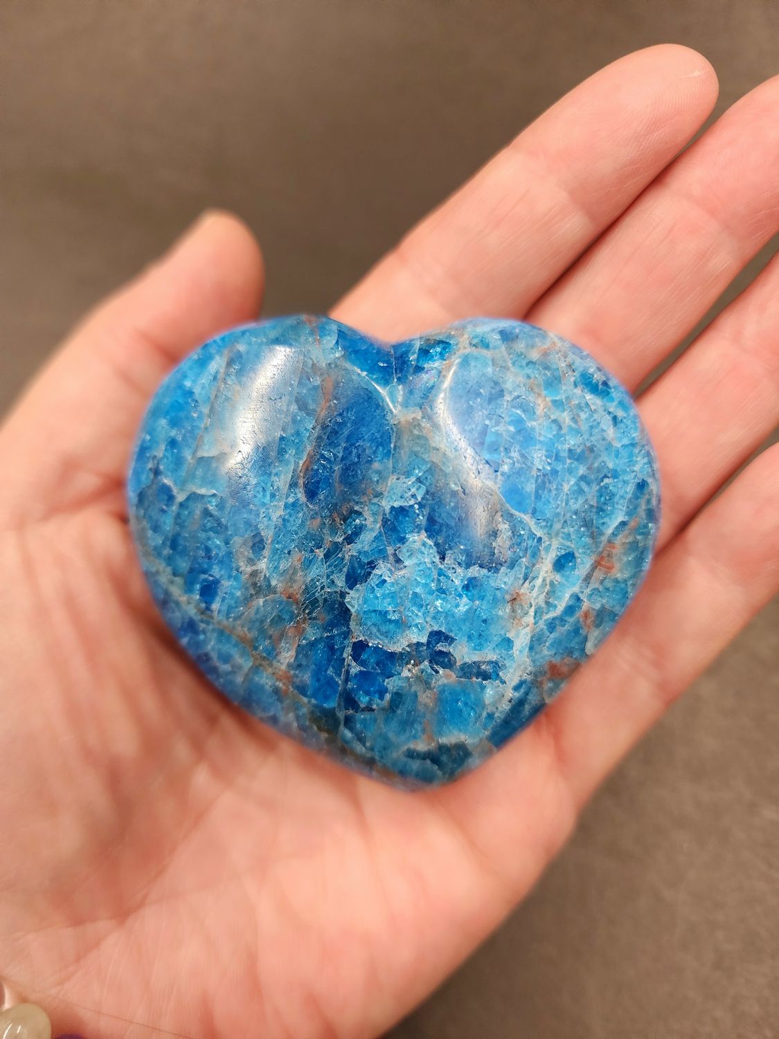 Blue Apatite Heart 2.5&quot;