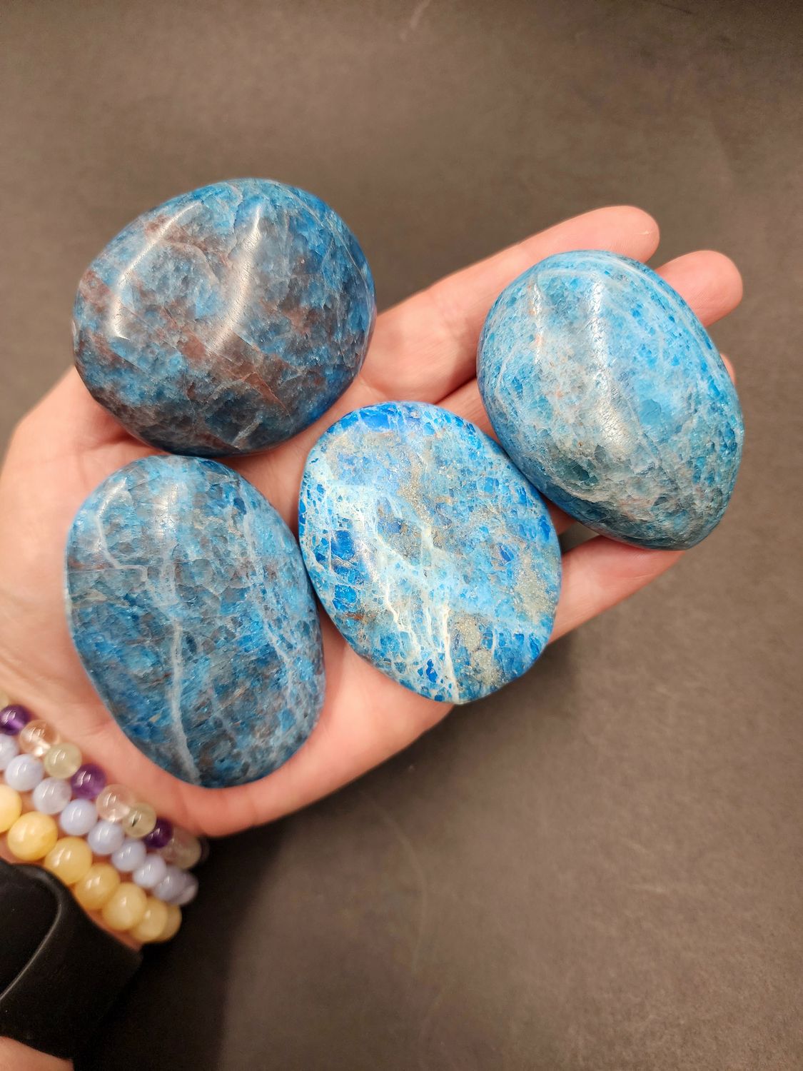 Blue Apatite Palmstone Small