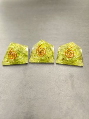 Peridot Orgonite Pyramids 1.25&quot;