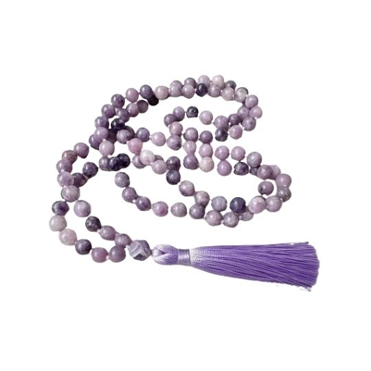 Amethyst &amp; Lepidolite Mala 6mm beads