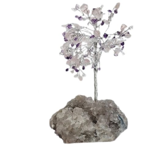 Rose Quartz, Clear Quartz, Amethyst Gem Tree