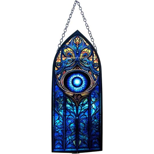 Cathedral Evil Eye  Glass 8&quot; L Suncatcher