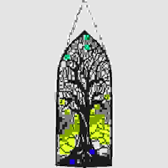 Cathedral Tree of Life 8&quot; L Glass Suncatcher