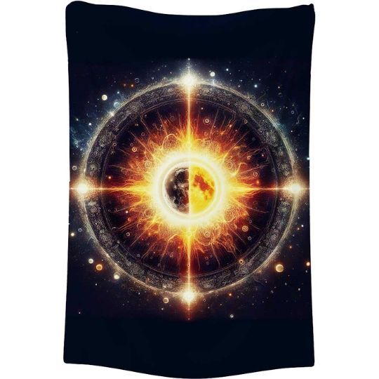 Sun &amp; Moon Collide Tapestry 39&quot;W x 59&quot;H