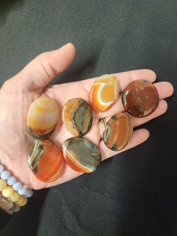 Banded Carnelian Flat / Worry Stone
