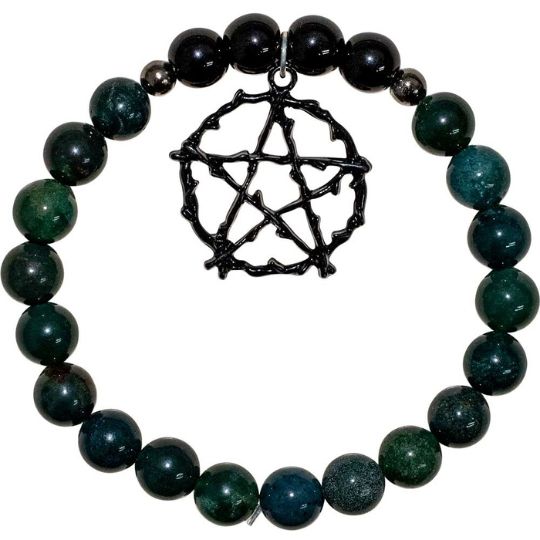Magik Black Pentacle 8mm Men&#39;s Bracelet