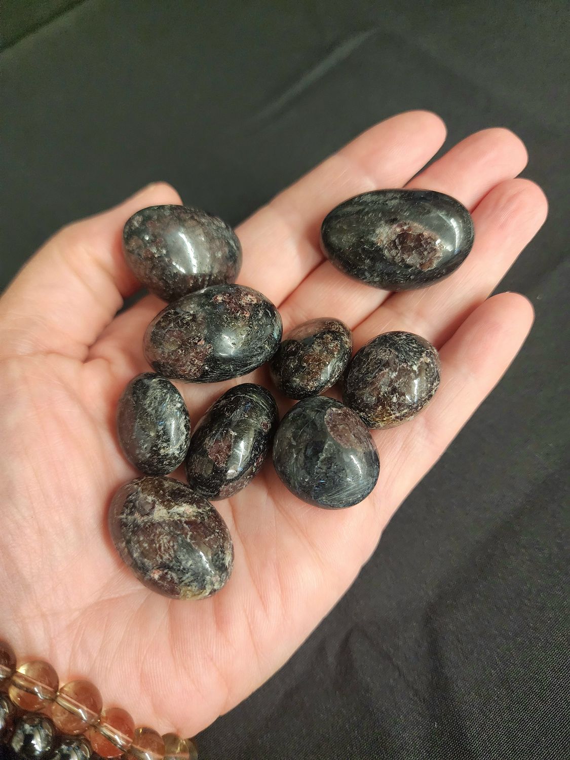 Garnet with Astrophyllite Tumbled