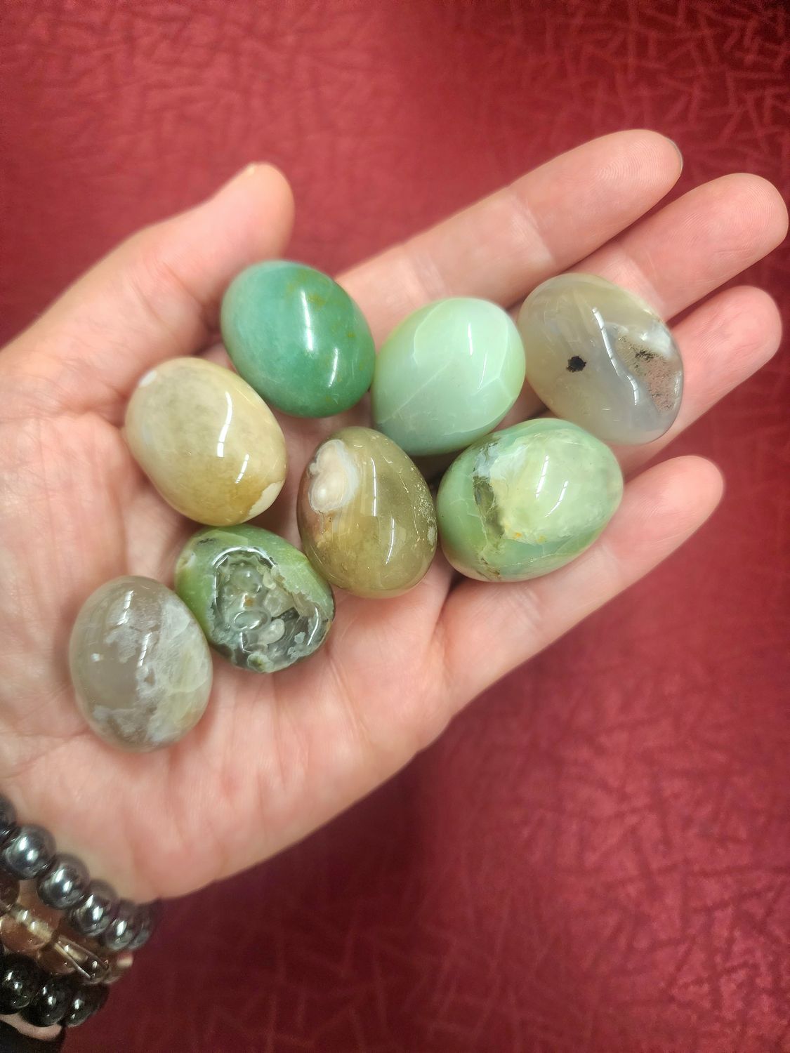 Green Flower Agate / Blossom Agate Tumbled