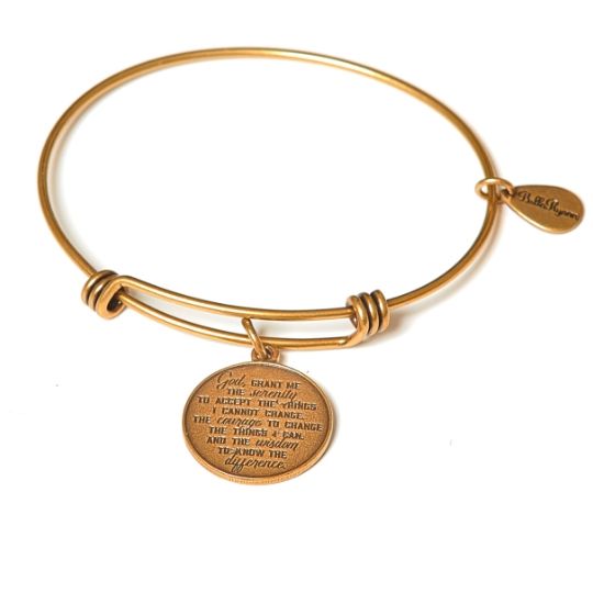 Serenity Prayer Adjustable Gold Bangle