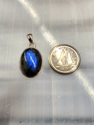 Labradorite F Pendant Sterling Silver