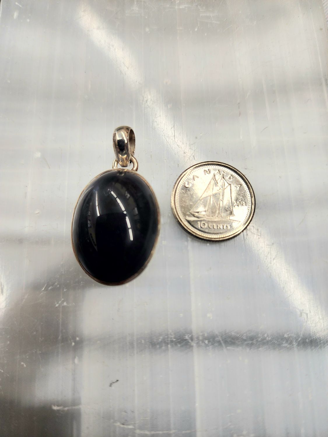 Black Obsidian C Pendant