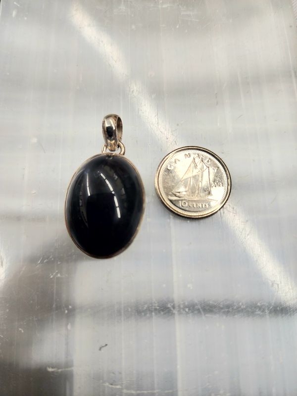 Black Obsidian C Pendant