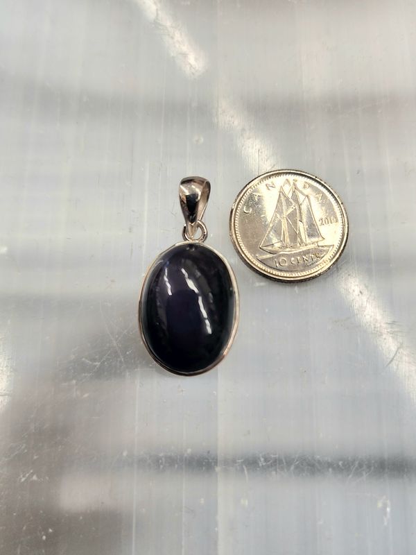 Black Obsidian B Pendant