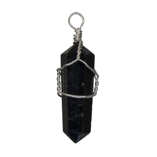 Black Tourmaline Point Wrapped Pendants