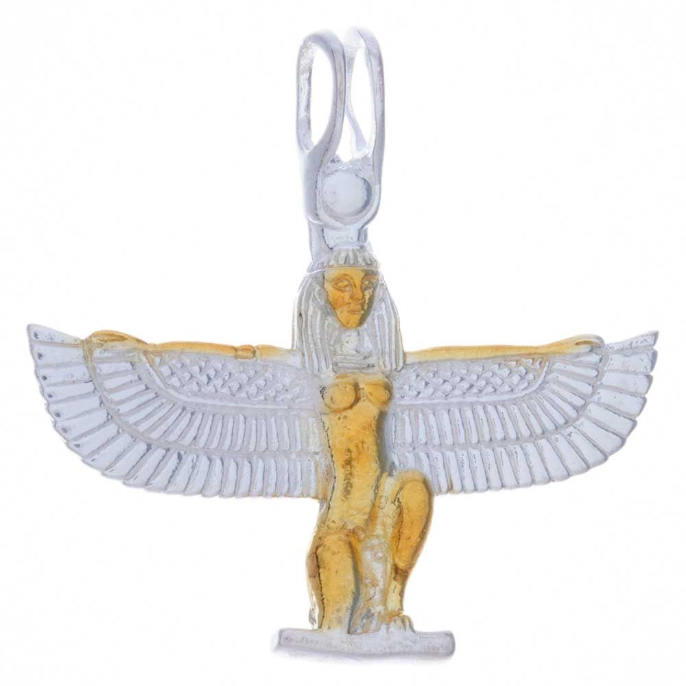 Isis Rising - Sterling Silver and Gold Plated Pendant 1.25&quot;