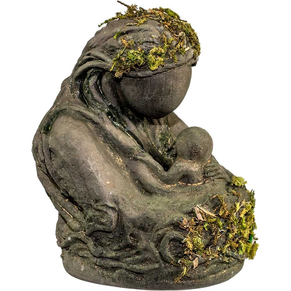 Gypsum Mother Holding Child Statue