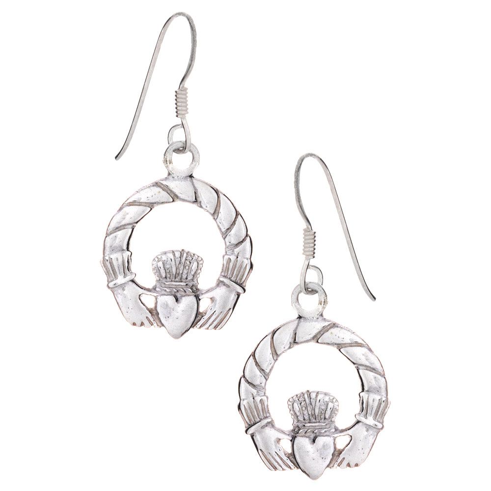 Celtic Claddagh Dangle Earrings