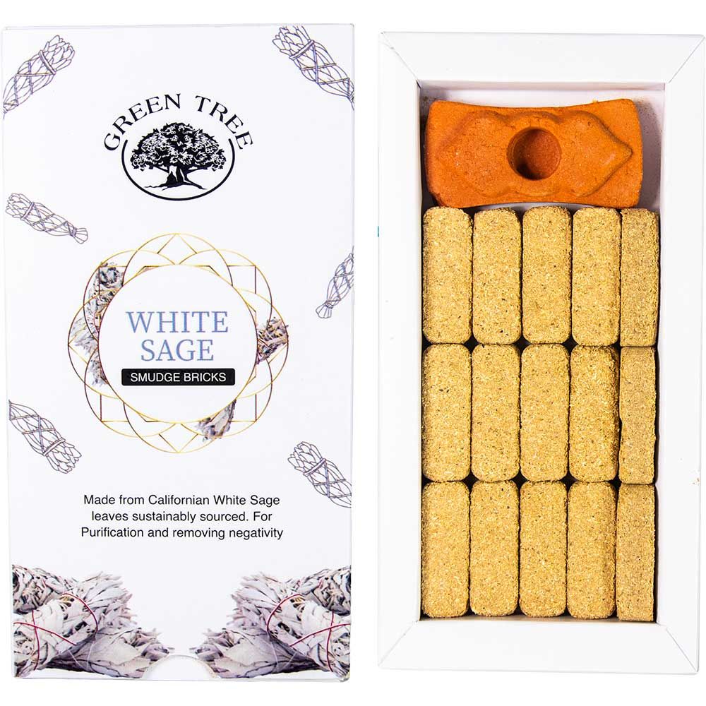 Green Tree Smudge Bricks - White Sage