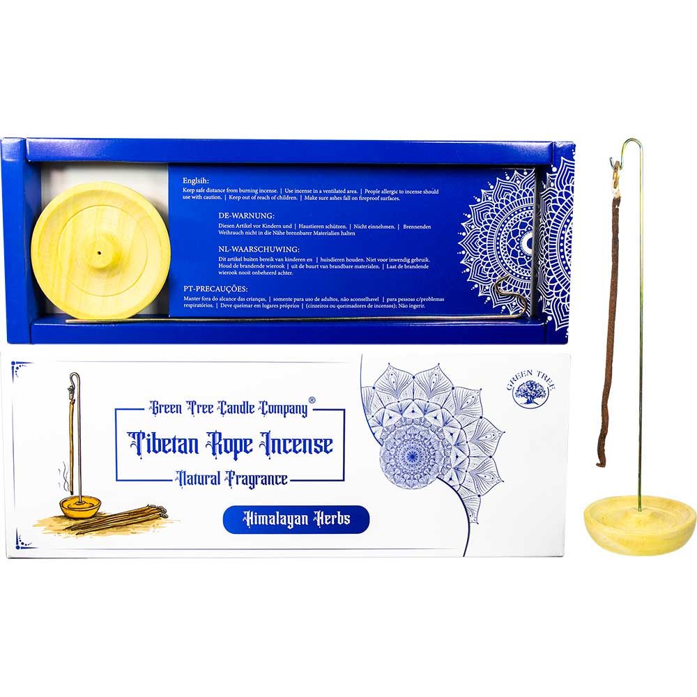 Green Tree Tibentan Rope Incense+Holder - Himalayan Herbs