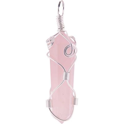 Rose Quartz Spiral Wrapped Pendant Point