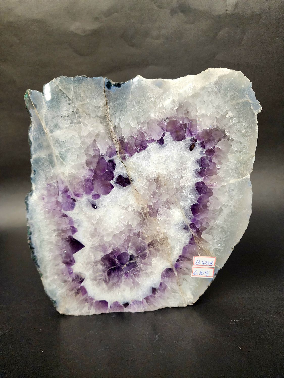 Amethyst &amp; Quartz Slice 9.5&quot; tall  13.4 Pounds