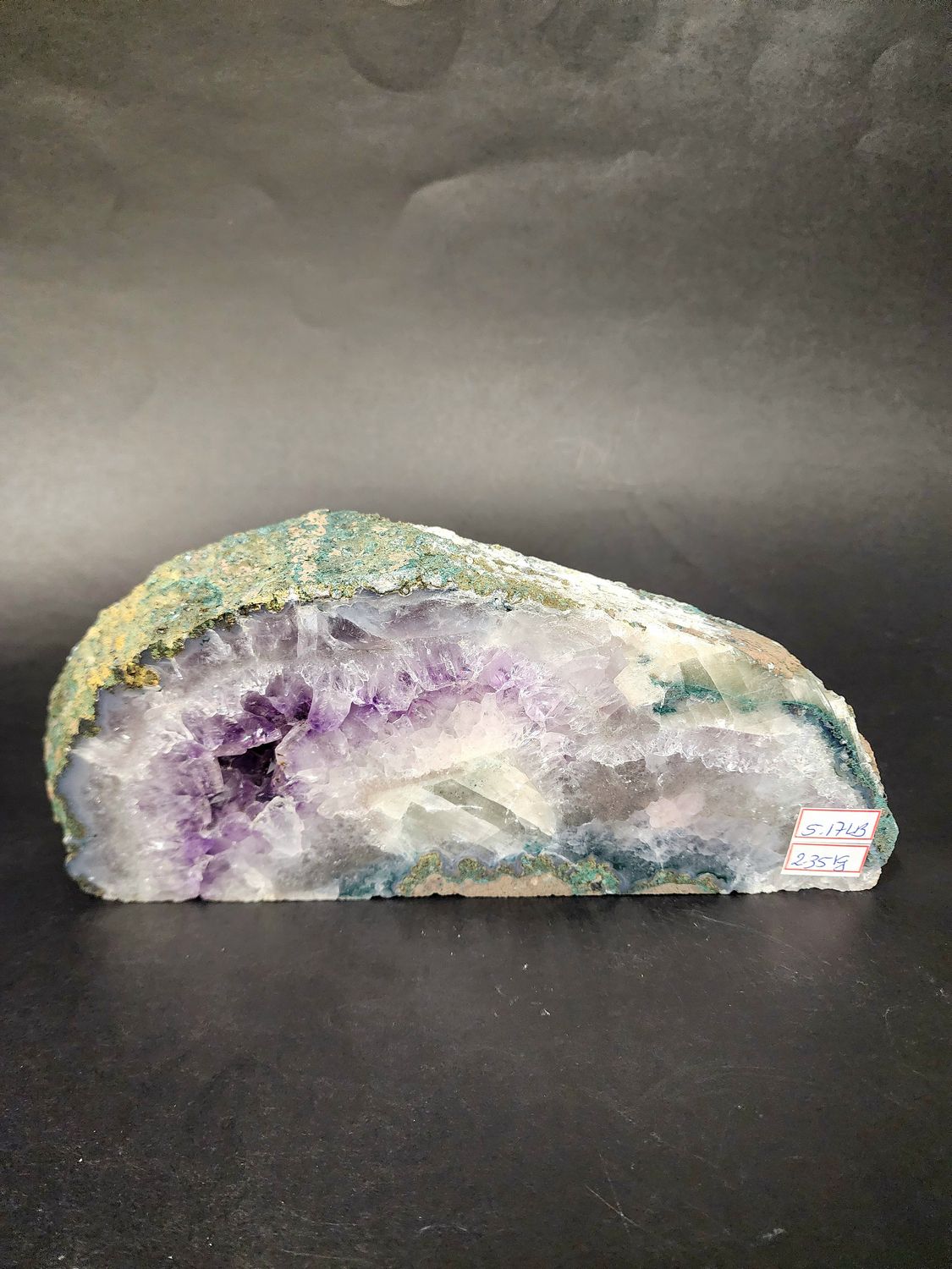Amethyst &amp; Quartz Slice 10&quot; x 4&quot;  5.1 pounds