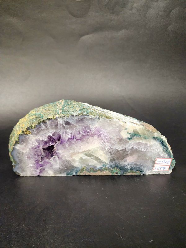 Amethyst &amp; Quartz Slice 10&quot; x 4&quot;  5.1 pounds